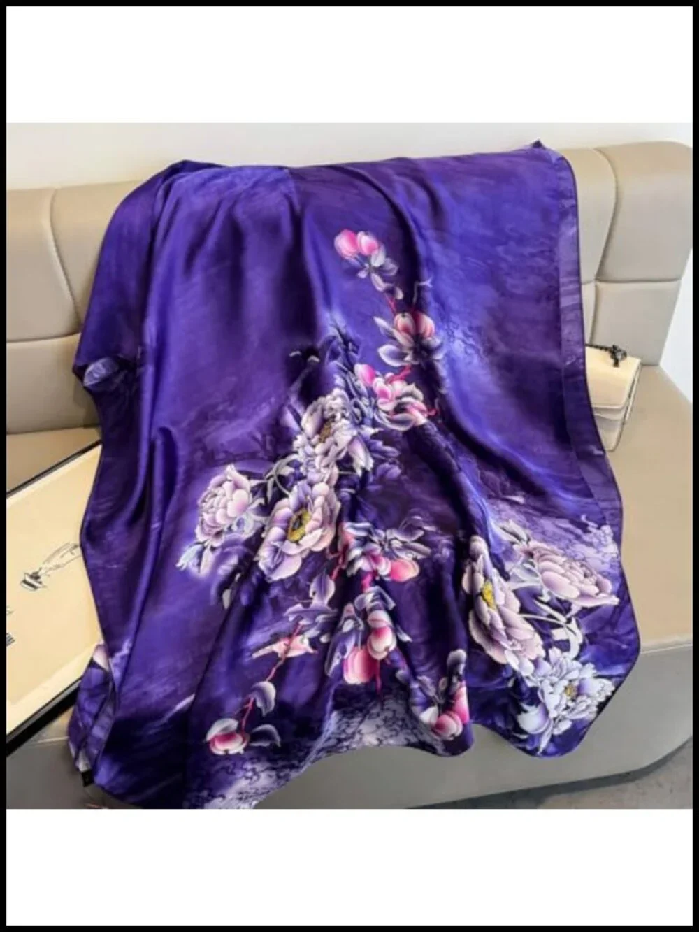 Large Luxury Satin Scarf Lightweight Fashion Shawl Wrap